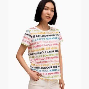 NWOT Kate Spade Hello Tee T-Shirt  Size Small